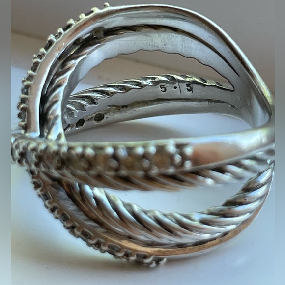 DAVID YURMAN Diamond Crossover Cable X Ring - Picture 15 of 17
